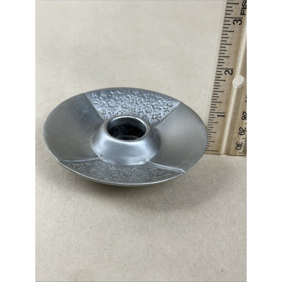 Vintage WTW‎ Gail Ahlers Metal MCM Style Silver Candlesticks 3.5”D - Picture 6 of 6